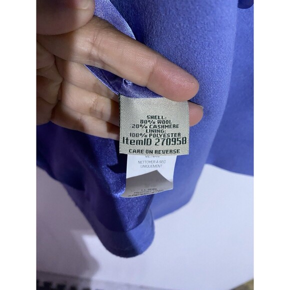 LL Bean Peacoat Womens 14 Blue Cashmere Wool Office Corp Capsule Minimalist - Picture 6 of 15